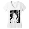 winner winner chicken dinner 3b Women's V-Neck T-Shirt