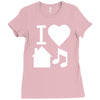 i love house music dj baseball Ladies Fitted T-Shirt
