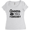 Queens are Born in February Women's Triblend Scoop T-shirt