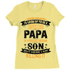 Super Cool Papa Of A Freaking Awesome Son Ladies Fitted T-Shirt