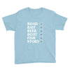 road bait beer boat fish story Youth Tee