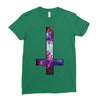 inverted galaxy cross funny  religion banter space fashion new Ladies Fitted T-Shirt