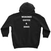 weekends coffe and dogs white back Youth Hoodie