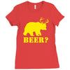 beer t shirt bear plus deer funny tee drinking college humor party shi Ladies Fitted T-Shirt