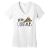merry crustmas christmas pizza Women's V-Neck T-Shirt