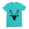 poly deer black Ladies Fitted T-Shirt