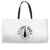 i love dad Weekender Totes