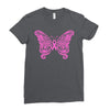 breast cancer butterfly Ladies Fitted T-Shirt