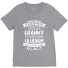 Super Cool Granny Of A Freaking Awesome Grandson V-Neck Tee