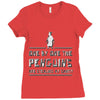 one by one penguins stealing Ladies Fitted T-Shirt