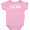 all i care about is cycling and maybe 3 people and food Baby Bodysuit