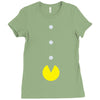 funny 80s pacman 'eating buttons' Ladies Fitted T-Shirt