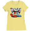 cuphead and mugman Ladies Fitted T-Shirt