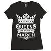 Queens Are Born In March Ladies Fitted T-Shirt