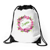 Floral Baby Name Drawstring Bags