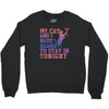 my cat and i stay in tonight Crewneck Sweatshirt