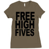 free high fives t shirt x large funny humor geek awesome highfive cool Ladies Fitted T-Shirt