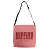 mission college maroon Adjustable Strap Totes
