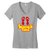summer time flip flops Women's V-Neck T-Shirt