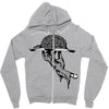 zombie eating brains Zipper Hoodie