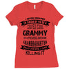 Super Cool Grammy Of A Freaking Awesome Granddaughter Ladies Fitted T-Shirt