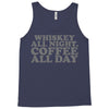 whiskey all night coffee all day Tank Top