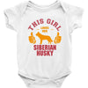 This Girl Loves Siberian Husky Baby Onesie