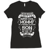 Super Cool Mommy Of A Freaking Awesome Son Ladies Fitted T-Shirt
