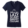this is my lazy ghost costume 3 Women's V-Neck T-Shirt