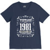 vintage made in 1981 perfectly aged a living legend V-Neck Tee