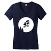 moon alien predator Women's V-Neck T-Shirt