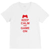 keep calm and game on V-Neck Tee
