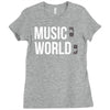 music on world off Ladies Fitted T-Shirt