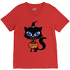 witch cat V-Neck Tee