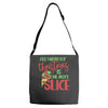 pizza christmas humor Adjustable Strap Totes