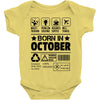Born In October Baby Onesie