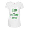 blessed god by spoiled by my husband protected by both Maternity Scoop Neck T-shirt