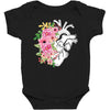 Heart And Flowers Baby Bodysuit