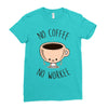 no coffee no workee Ladies Fitted T-Shirt