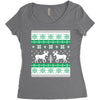 reindeer christmas ugly sweater Women's Triblend Scoop T-shirt