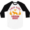 This Girl Loves Siberian Husky 3/4 Sleeve Shirt