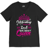 Celebrating With the 2nd Birthday Queen V-Neck Tee