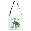 To The Disco (Unicorn Riding Triceratops) Adjustable Strap Totes