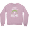 alien abductee survivor tour ufo nerd geek comic funny Crewneck Sweatshirt