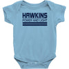 hawkins power and light 2 Baby Bodysuit