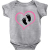 Baby Girl with Heart Any Name Customized Baby Bodysuit