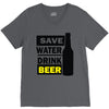 save water drink beer (2) V-Neck Tee