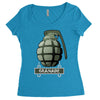 hand grenade military army Women's Triblend Scoop T-shirt