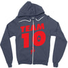 team 10 red Zipper Hoodie