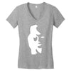 sax player lady face optical illusion Women's V-Neck T-Shirt